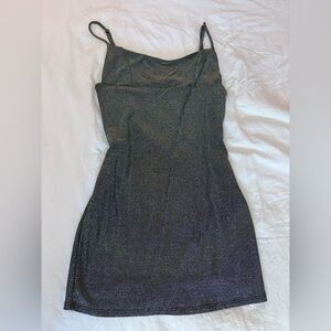 Urban Outfitters Silver Glitter Mini Dress Size Medium